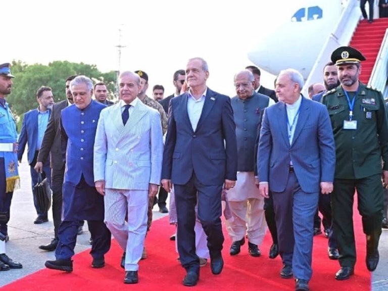 Iranian president reaches Islamabad after paying tribute at Iqbal mausoleum