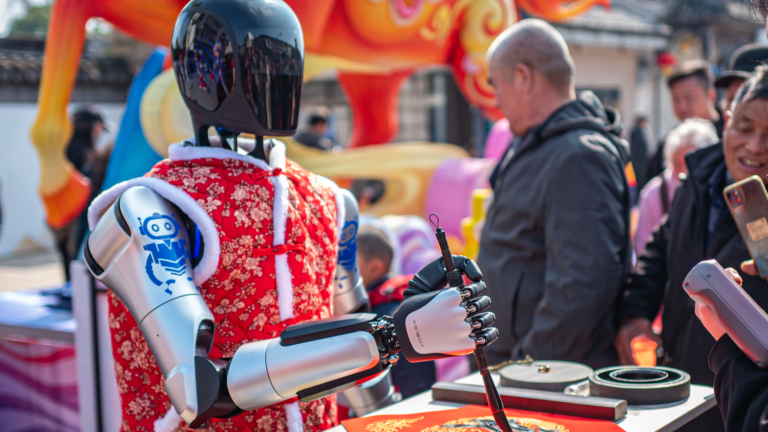 Futuristic robots bring Chinese New Year to life in Zhouzhuang