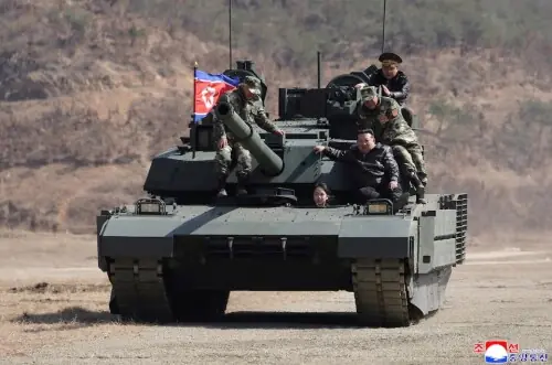 North Korean leader’s teenage daughter drives tank in latest public appearance