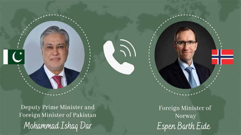 Pakistan, Norway stress need for de-escalation in Middle East