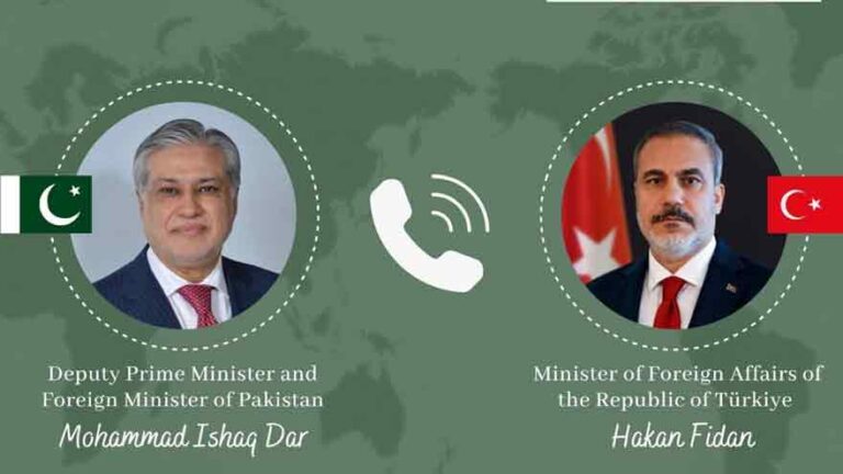 Dar speaks with Turkish FM, reaffirms Pakistan’s commitment to regional peace