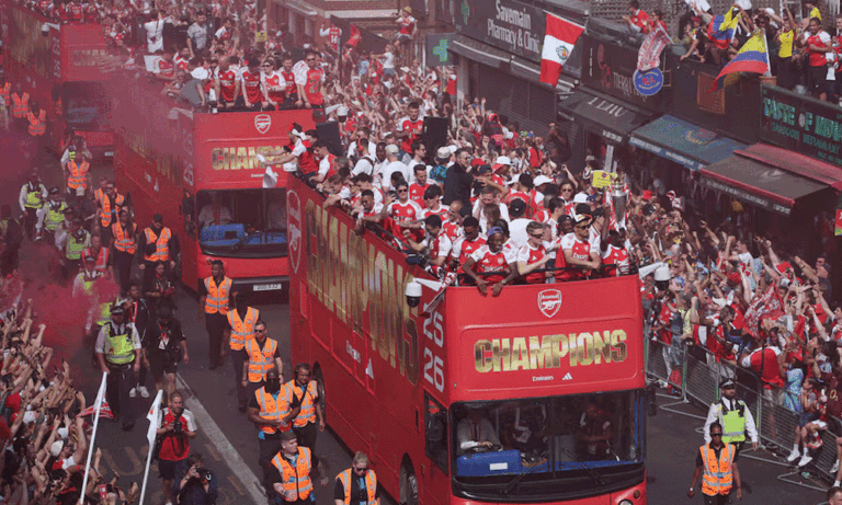 Arsenal paint London red with victory parade after Premier League title win