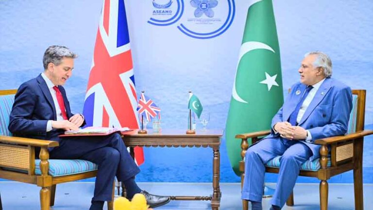 Ishaq Dar, UK foreign secretary reaffirm commitment to stronger bilateral ties